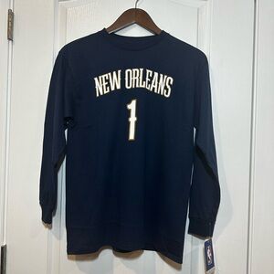 Youth NBA New Orleans Pelicans #1 Williamson Navy Crewneck Sweater